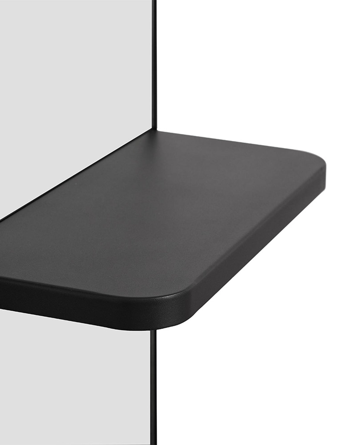 Loft - Black Hairdressing Mirror with Control Shelf